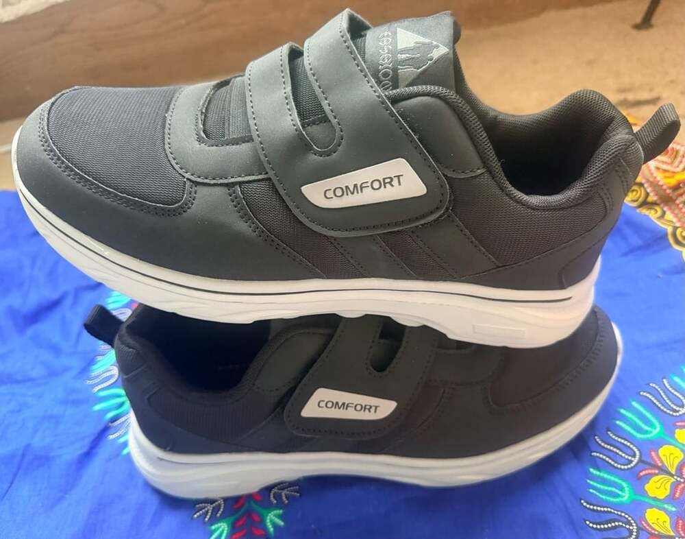 Comfort Walking Shoes Black Orthopedic Velcro Sneakers